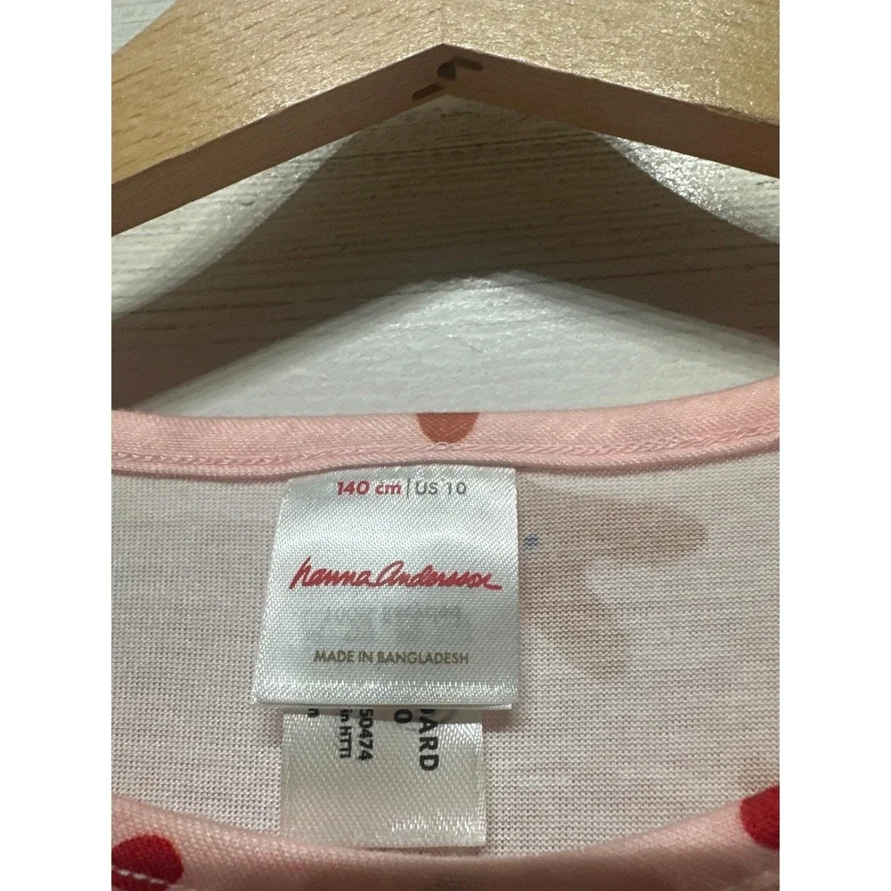 Hanna Andersson Nightgown Girls 10 Pink Gingerbread Man‎ Holiday EUC
